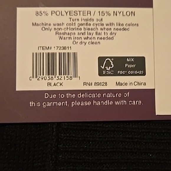 Gloria Vanderbilt Black Open Front Cardigan - Picture 3 of 3